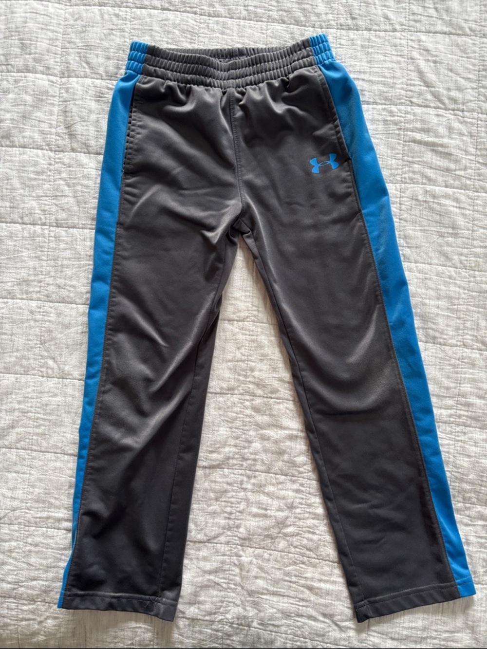 Under Armour Charcoal Joggers with Blue Side Stripes size 7